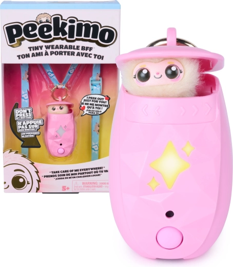 Spin Master Peekimo różowy interaktywny elektroniczny zwierzak i zawieszka - 1 sztuka