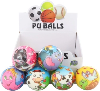 Miękka piłeczka ze zwierzątkami 10 cm