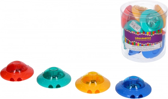 Temperówka na dwa ołówki z pojemnikiem, okrągła