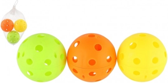 Piłka do unihokeja 3 szt. plastik 7 cm w siateczce