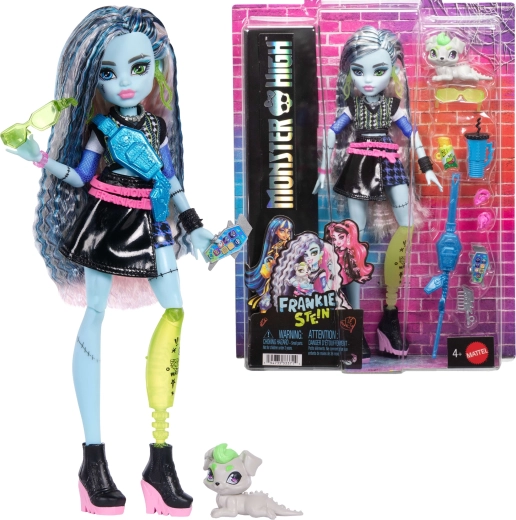 Monster High Frankie Stein lalka 26 cm z akcesoriami i zwierzakiem