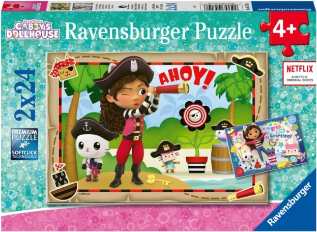 Puzzle 2×24 GABIN KOCI KOCI DOMEK – RAVENSBURGER