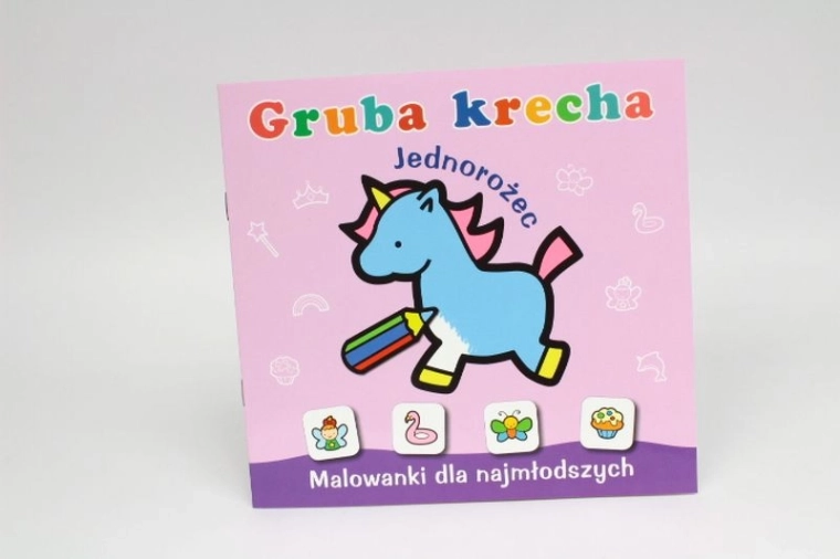 Gruba kreska jednorożec – kolorowanki z naklejkami