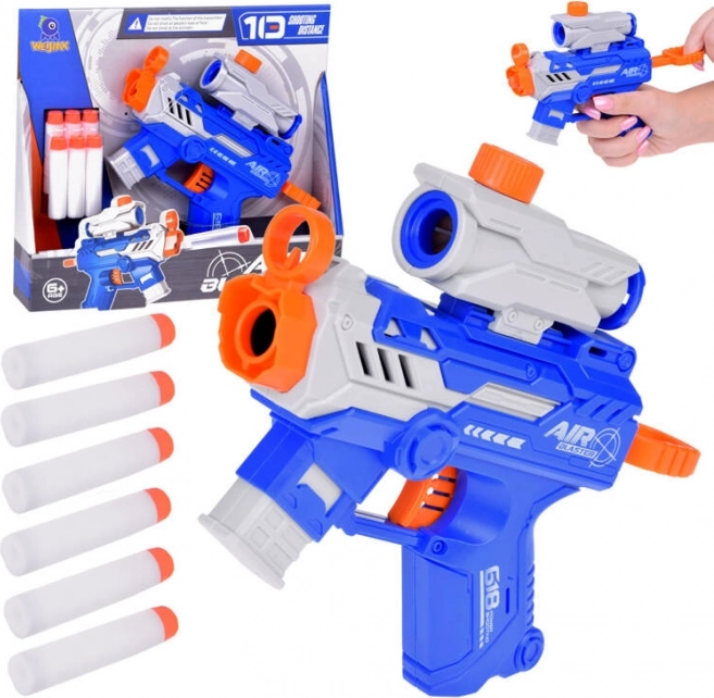 Pistolet z celem na miękkie piankowe naboje