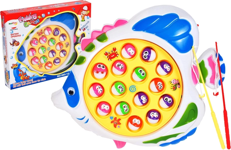 Łowienie rybek – obrotowy stawik z 2 wędkami i 15 rybkami