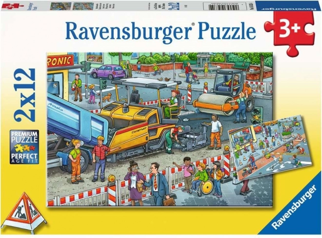 RAVENSBURGER Puzzle Prace budowlane 2x12 elementów