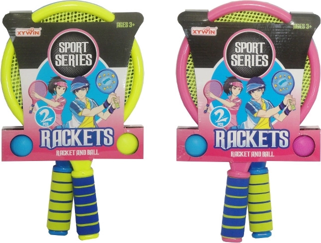 Kolorowe paletki do gry na zewnątrz z piłeczkami