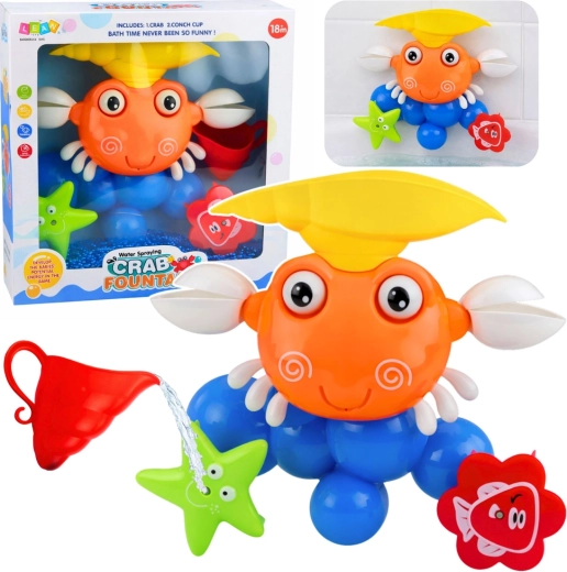 Zabawkowy krab do kąpieli z fontanną i przyssawkami