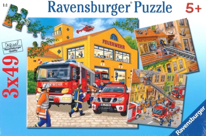 Ravensburger puzzle Strażacy 3x49 elementów