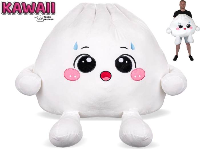Plush Friends Kawaii zdziwiona pluszowa bułeczka Bao 60 cm