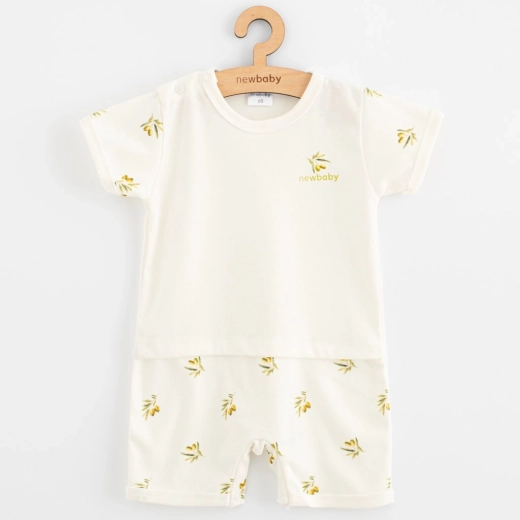 Letni kombinezon niemowlęcy z bawełny organicznej New Baby Oliwki 56 (0–3 miesiące)