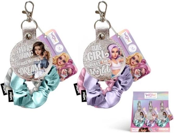 Gumki do włosów ze scrunchie i brelokiem WOW Generation