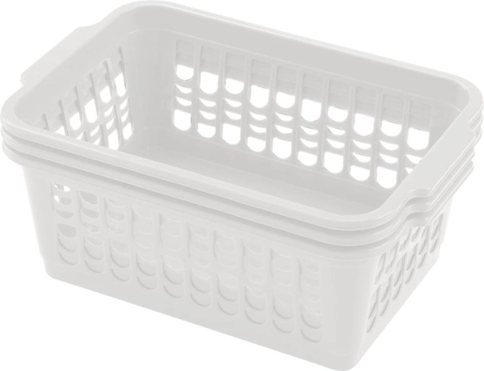 Plastowe koszyki HEIDRUN 30 × 19,5 × 13 cm, zestaw 3 szt., mix kolorów