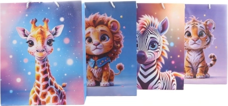 Torebka prezentowa z motywem zwierzątek safari