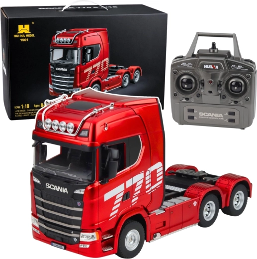 Ciężarówka siodłowa RC SCANIA Huina 1:18 – czerwona