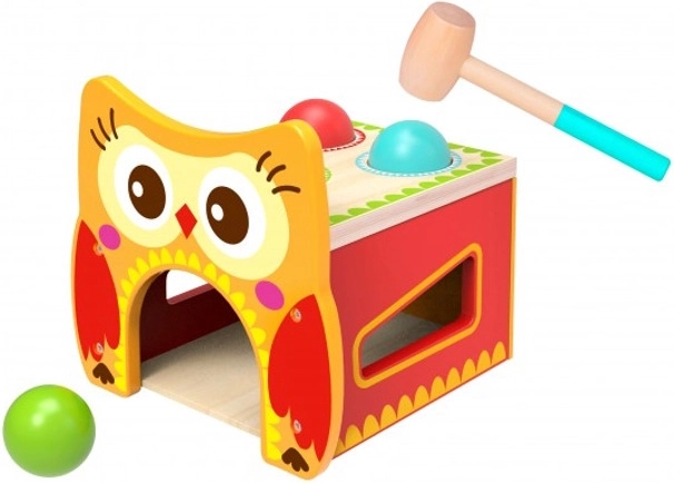 Drewniana interaktywna ławka Sowa TOOKY TOY