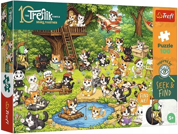 Puzzle Trefl Seek and Find Koci świat 100 elementów