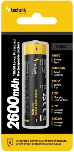 Akumulator ładowalny 18650 2600 mAh 3,7 V z ochroną