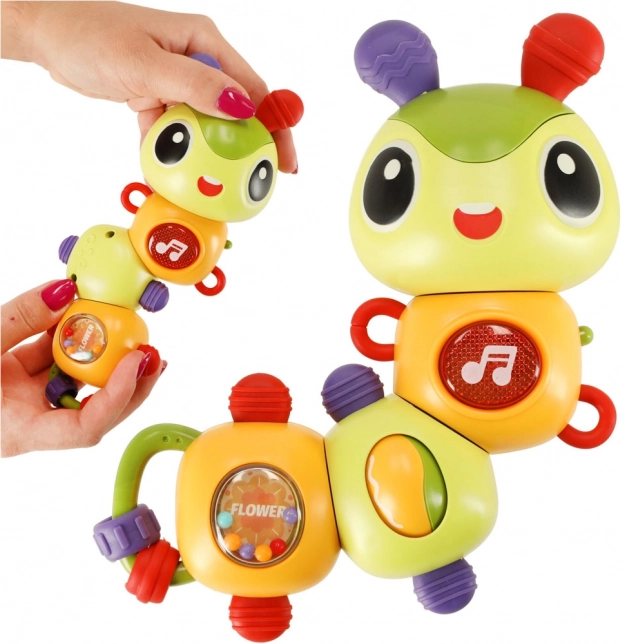 Elektroniczna muzyczna gąsienica ze światłami