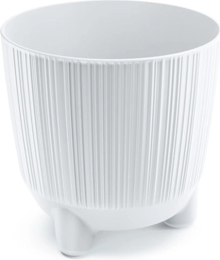Doniczka na nóżkach RYFO, biała, średnica 14,5 cm