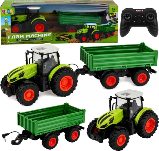 Zdalnie sterowany traktor rolniczy z odłączaną przyczepą 1:24