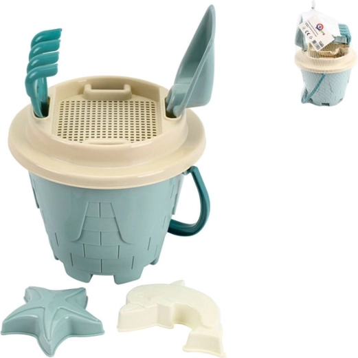 Zestaw do piasku z wiaderkiem niebieski 18 × 26 cm