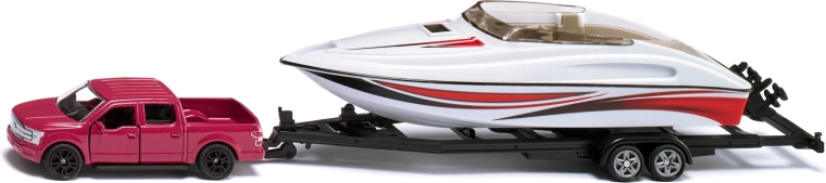 Siku Ford F-150 z przyczepą i sportową łodzią 1:50