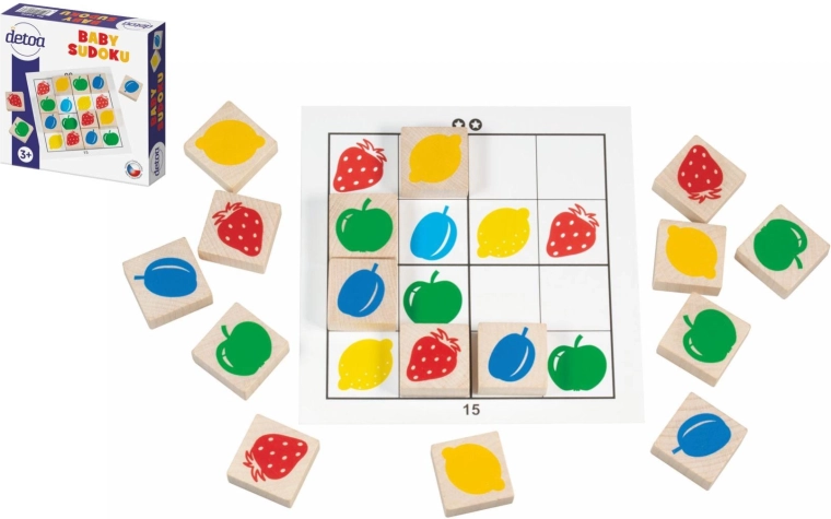 Dziecięce sudoku z drewnianych elementów