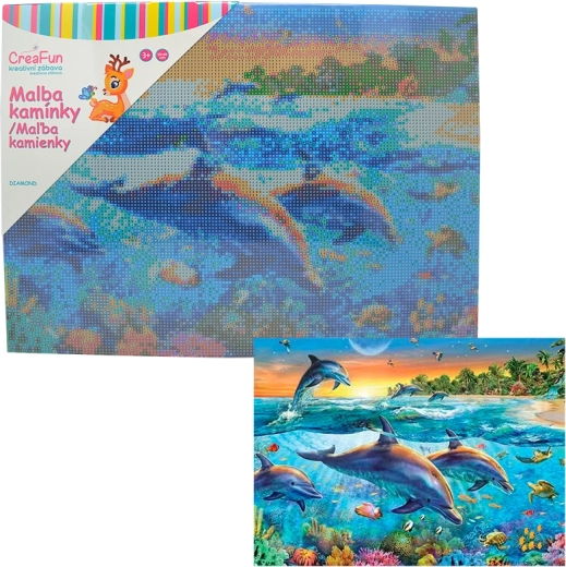 Diamentowe malowanie delfiny 30 × 40 cm