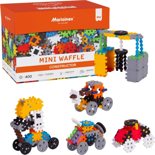 Klocki MINI WAFFLE Constructor 400 elementów MARIOINEX