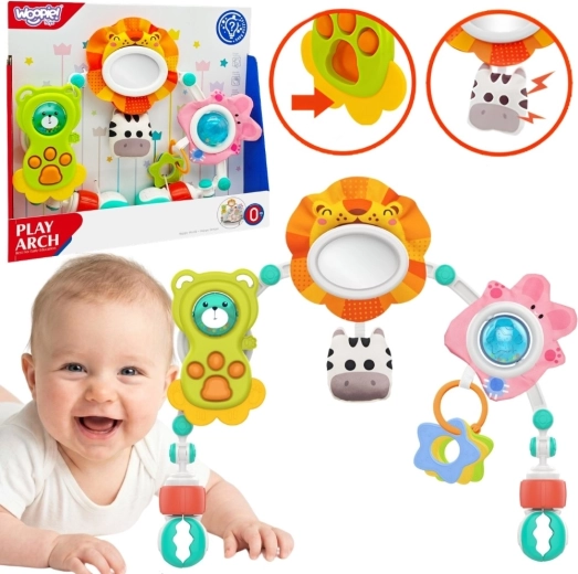 Woopie Baby łuk sensoryczny do wózka i łóżeczka ze zwierzątkami lew i misiek