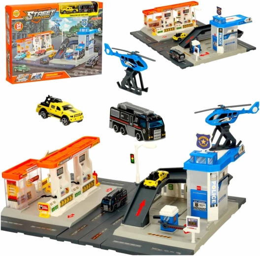 Zabawka dziecięca - Stacja i zestaw parkingu policyjnego
