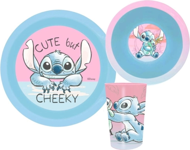 Plastikowy 3-częściowy zestaw obiadowy Lilo i Stitch