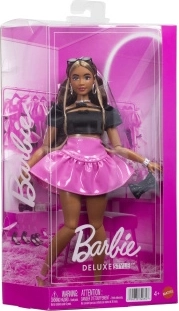 Barbie Deluxe Style modelka w czarnym topie i różowej spódnicy