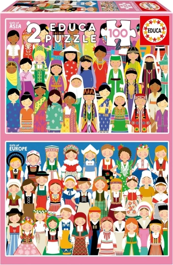 Educa puzzle Dziewczynki z Europy i Azji 2×100 elementów
