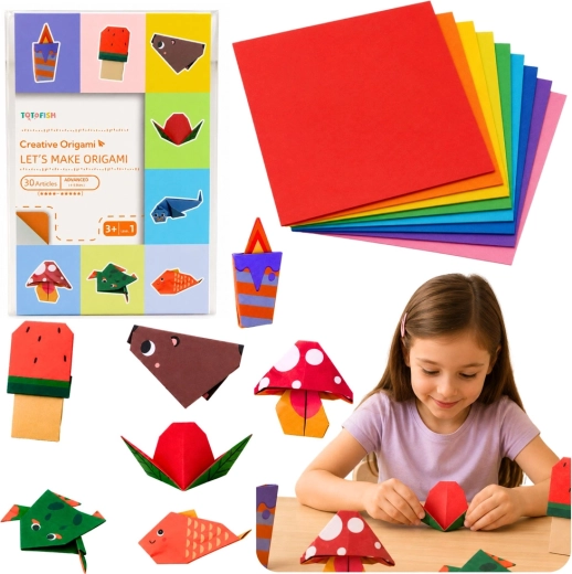 Kolorowy zeszyt do origami dla dzieci – zwierzątka, 30 arkuszy