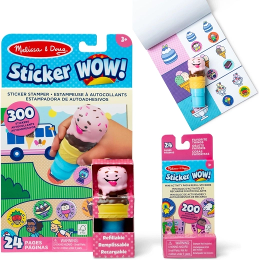 Kreatywny zestaw naklejek Sticker Wow – lody w rożku Melissa & Doug