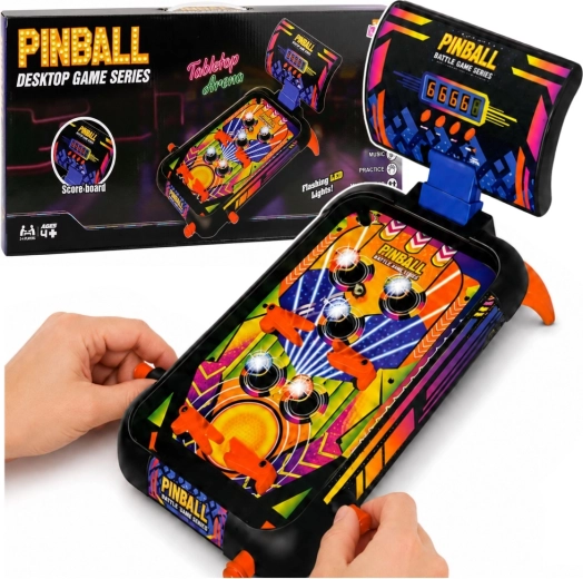 Stołowy pinball (flipper) ze światłami, dźwiękami i licznikiem punktów