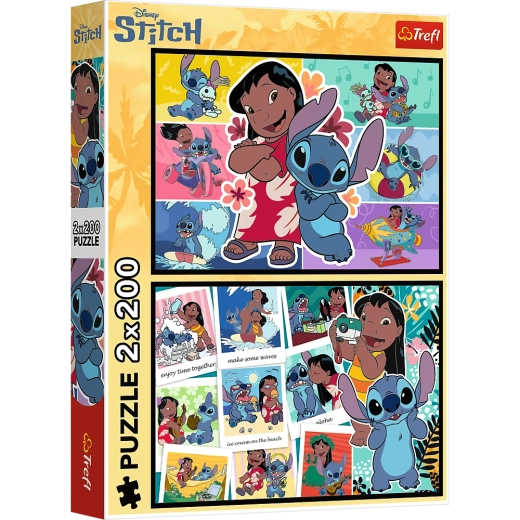 Puzzle 2x200 Wesołe Życie Stitche - Disney Lilo i Stitch