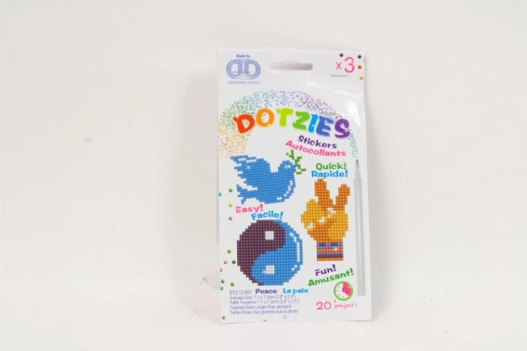 Diamond Dotz Peace – zestaw 3 naklejek do haftu diamentowego