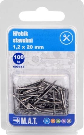 Gwoździe budowlane 20 × 1,2 mm, 100 szt.