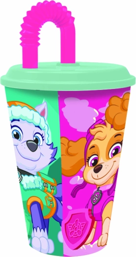 Plastowy kubek ze słomką PAW Patrol 430 ml