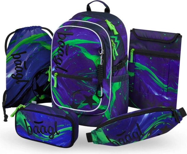 Baagl zestaw 5 Core Football Champion: plecak szkolny, piórnik, worek, nerka i etui na laptop GRS