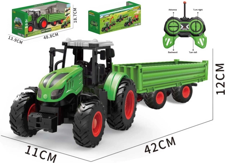 Traktor R/C z odczepianą przyczepą na zdalne sterowanie