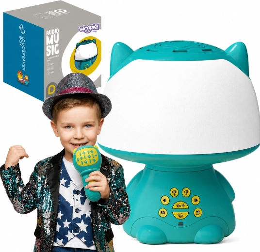 Woopie wielofunkcyjna lampka RGB z głośnikiem Bluetooth, karaoke i modulacją głosu – turkusowa
