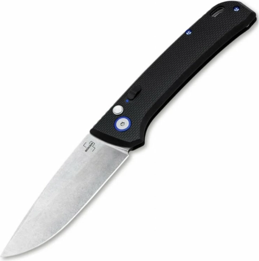 Böker Plus FRND Silver automatyczny nóż składany 8,5 cm, stonewash, czarny, Grivory