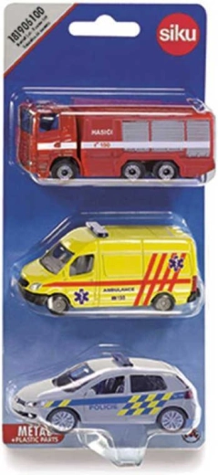 Siku zestaw pojazdów ratunkowych – czeski design (straż pożarna, karetka, policja)