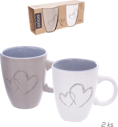 Zestaw 2 ceramicznych kubków Double Love serce 140 ml