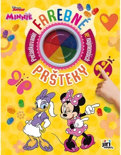 kolorowe farby do malowania palcami z książeczką Minnie Mouse