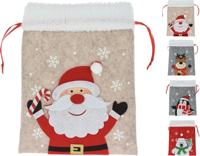 Świąteczny filcowy woreczek z nadrukiem 26 cm